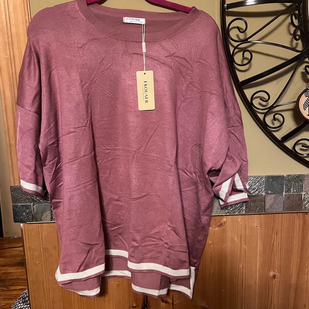 Pink and white stripe matching set size XXL NWT